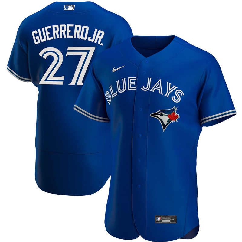 MLB Men Toronto Blue Jays 27 Vladimir Guerrero Jr. Nike Royal Alternate 2020 Authentic Player Jersey